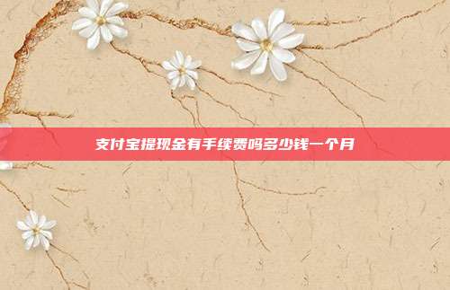 支付宝提现金有手续费吗多少钱一个月