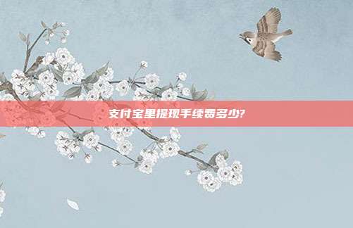 支付宝里提现手续费多少?