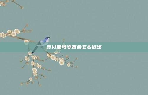 支付宝母婴基金怎么退出