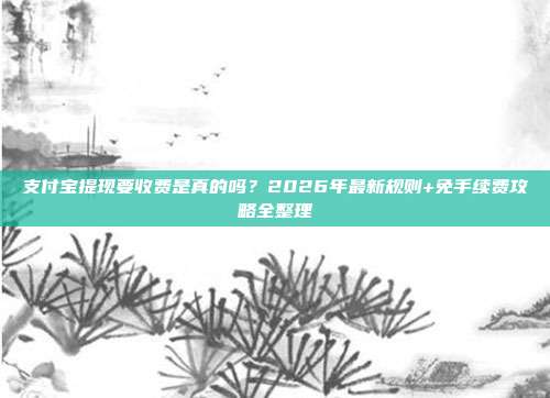 支付宝提现要收费是真的吗?2026年最新规则+免手续费攻略全整理