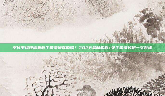 支付宝提现需要收手续费是真的吗？2026最新规则+免手续费攻略一文看懂