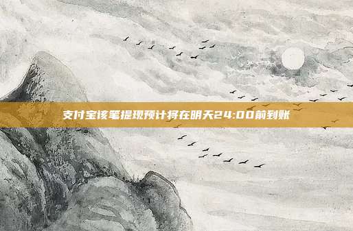 支付宝该笔提现预计将在明天24:00前到账
