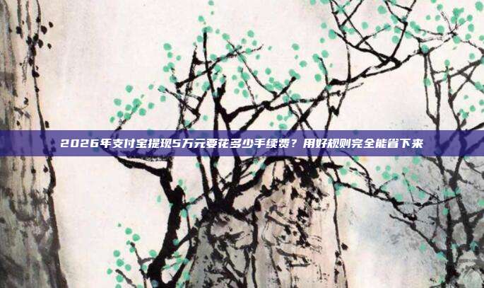 2026年支付宝提现5万元要花多少手续费?用好规则完全能省下来