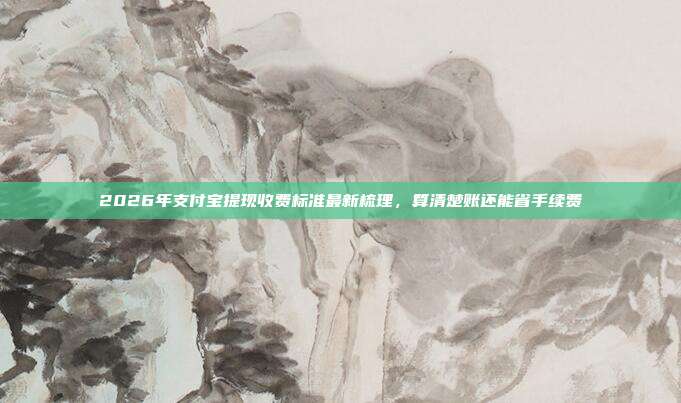 2026年支付宝提现收费标准最新梳理,算清楚账还能省手续费