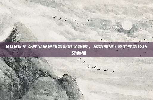 2026年支付宝提现收费标准全指南，规则明细+免手续费技巧一文看懂