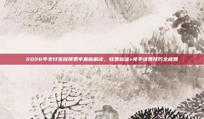 2026年支付宝提现费率最新解读,收费标准+免手续费技巧全梳理