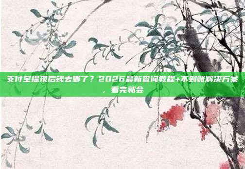 支付宝提现后钱去哪了?2026最新查询教程+不到账解决方案,看完就会