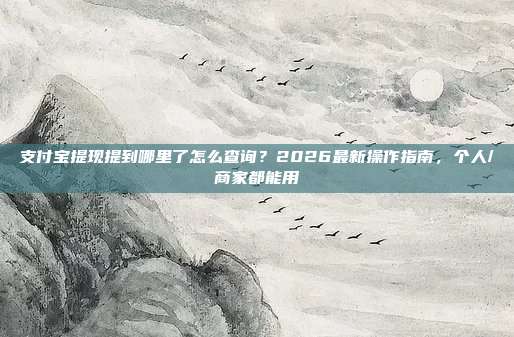 支付宝提现提到哪里了怎么查询？2026最新操作指南，个人/商家都能用