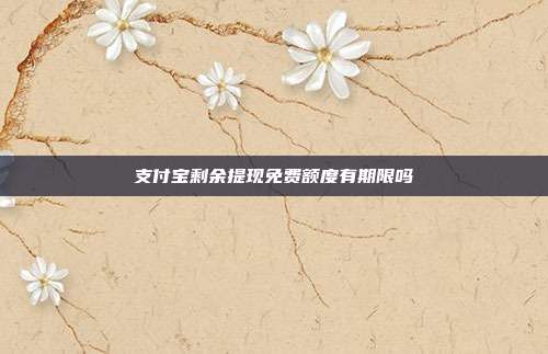支付宝剩余提现免费额度有期限吗