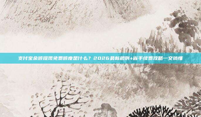 支付宝余额提现免费额度是什么?2026最新规则+省手续费攻略一文搞懂
