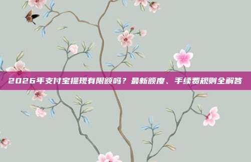 2026年支付宝提现有限额吗?最新额度、手续费规则全解答