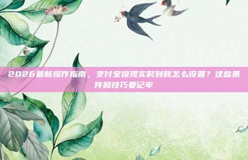 2026最新操作指南，支付宝提现实时到账怎么设置？这些条件和技巧要记牢