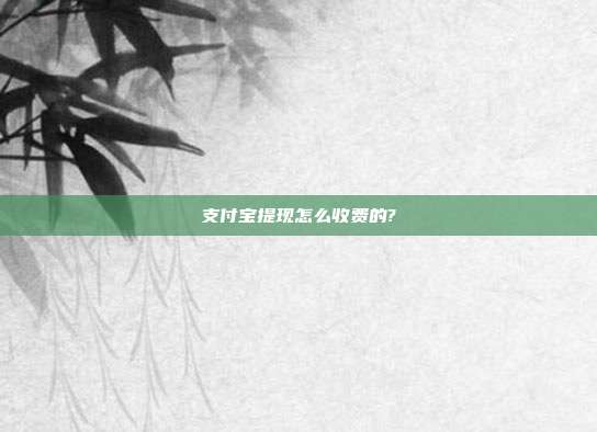支付宝提现怎么收费的?