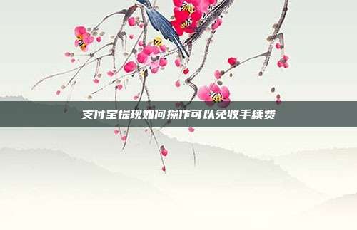 支付宝提现如何操作可以免收手续费