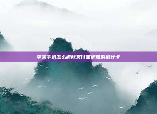 苹果手机怎么解除支付宝绑定的银行卡