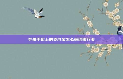 苹果手机上的支付宝怎么解绑银行卡