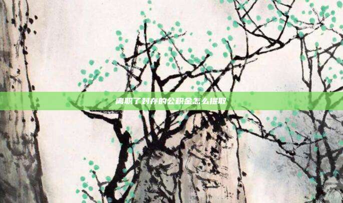 离职了封存的公积金怎么提取