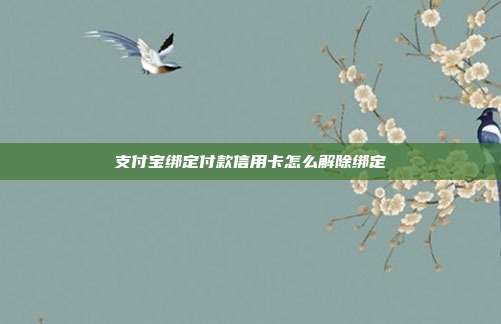 支付宝绑定付款信用卡怎么解除绑定
