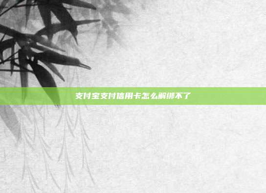 支付宝支付信用卡怎么解绑不了