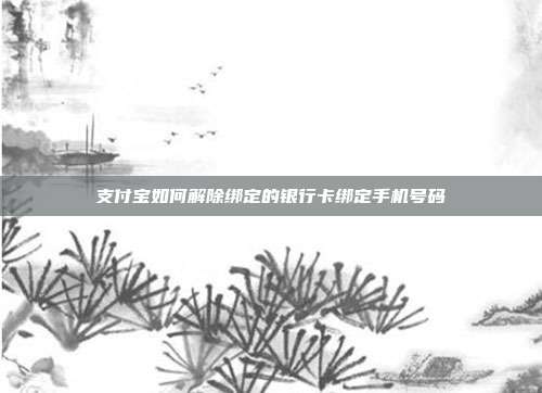 支付宝如何解除绑定的银行卡绑定手机号码