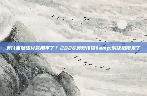 支付宝触碰付款用不了？2026最新排查&解决指南来了