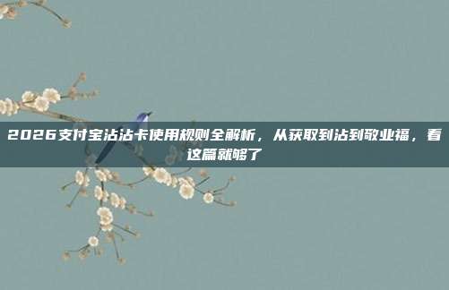 2026支付宝沾沾卡使用规则全解析,从获取到沾到敬业福,看这篇就够了