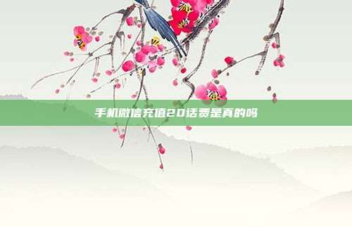 手机微信充值20话费是真的吗