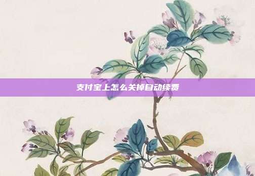 支付宝上怎么关掉自动续费