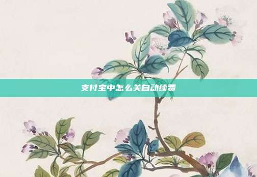 支付宝中怎么关自动续费