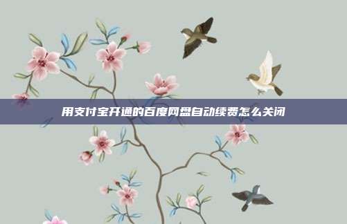 用支付宝开通的百度网盘自动续费怎么关闭