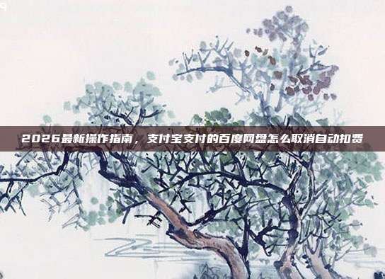 2026最新操作指南，支付宝支付的百度网盘怎么取消自动扣费