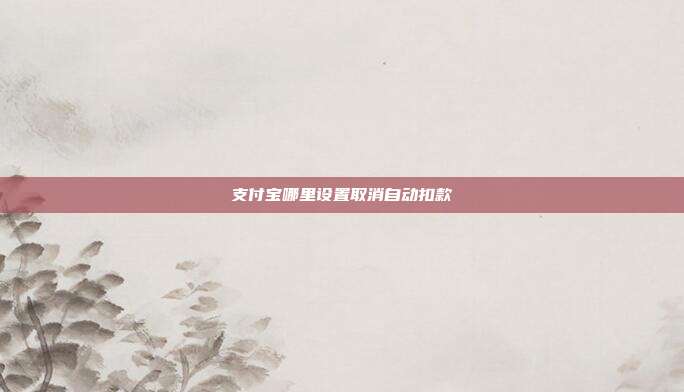 支付宝哪里设置取消自动扣款