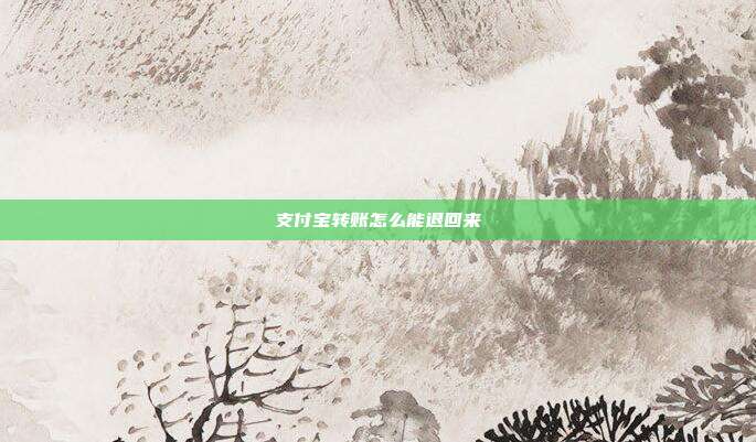 支付宝转账怎么能退回来