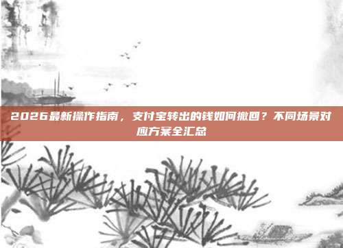 2026最新操作指南,支付宝转出的钱如何撤回?不同场景对应方案全汇总
