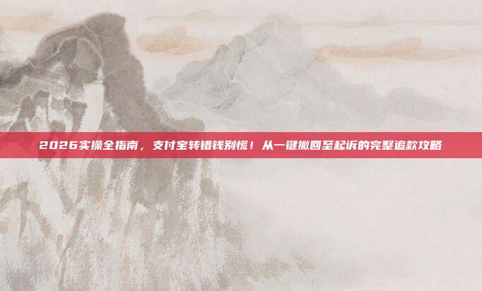 2026实操全指南,支付宝转错钱别慌!从一键撤回至起诉的完整追款攻略