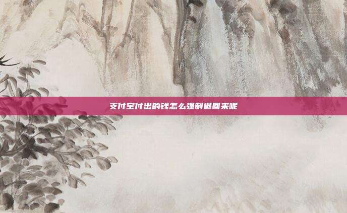 支付宝付出的钱怎么强制退回来呢