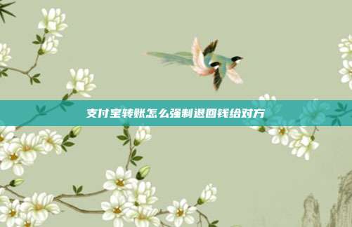 支付宝转账怎么强制退回钱给对方