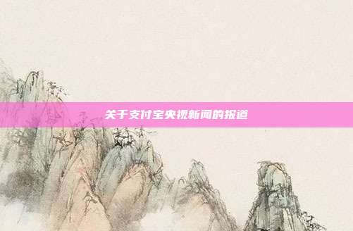 关于支付宝央视新闻的报道