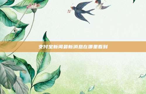 支付宝新闻最新消息在哪里看到