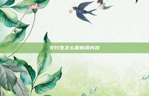 支付宝怎么看新闻内容