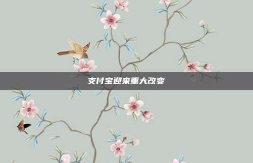 支付宝迎来重大改变
