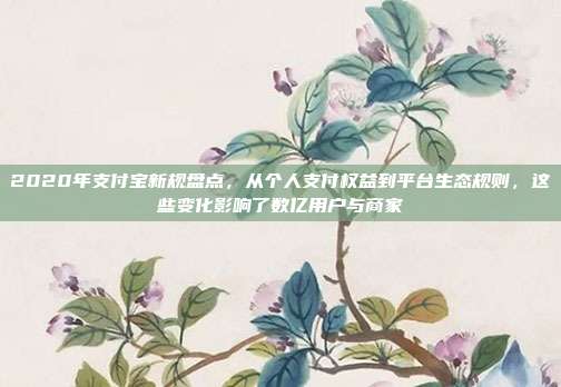 2020年支付宝新规盘点,从个人支付权益到平台生态规则,这些变化影响了数亿用户与商家