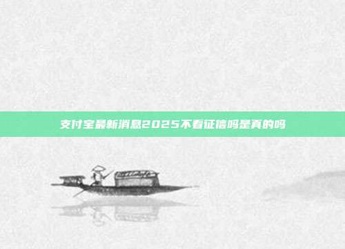 支付宝最新消息2025不看征信吗是真的吗