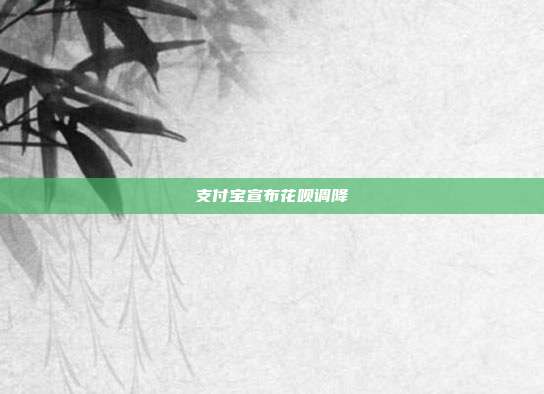 支付宝宣布花呗调降