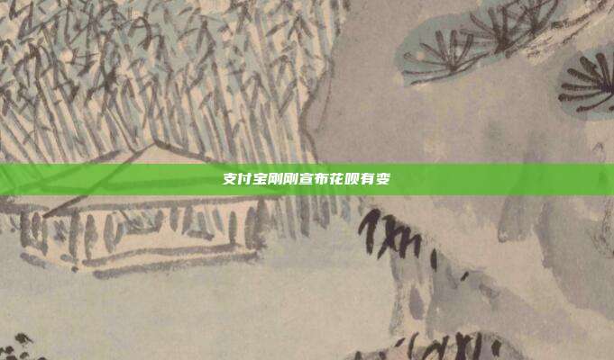 支付宝刚刚宣布花呗有变