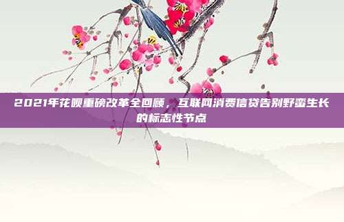 2021年花呗重磅改革全回顾,互联网消费信贷告别野蛮生长的标志性节点
