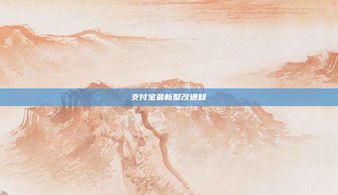 支付宝最新整改通知
