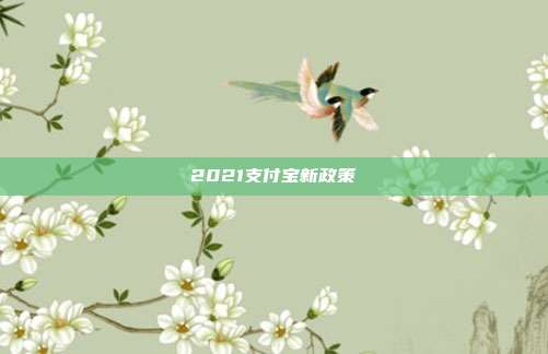 2021支付宝新政策