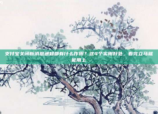 支付宝关闭新消息通知都有什么作用?这4个实用好处,看完立马就能用上