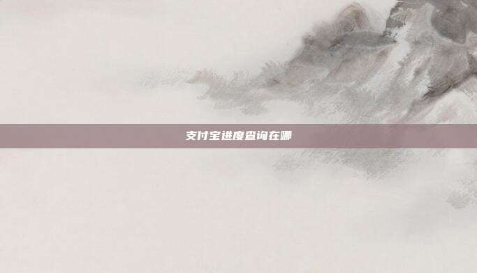 支付宝进度查询在哪